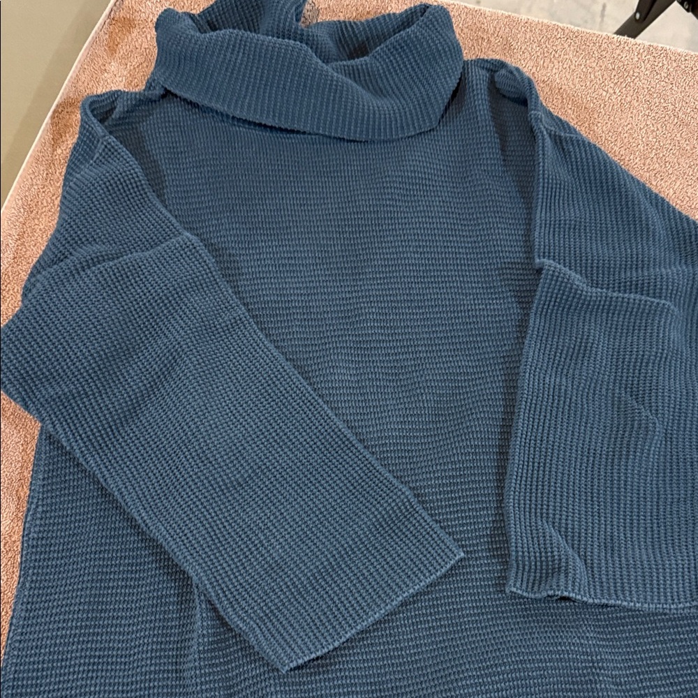 Blue Turtleneck Sweater